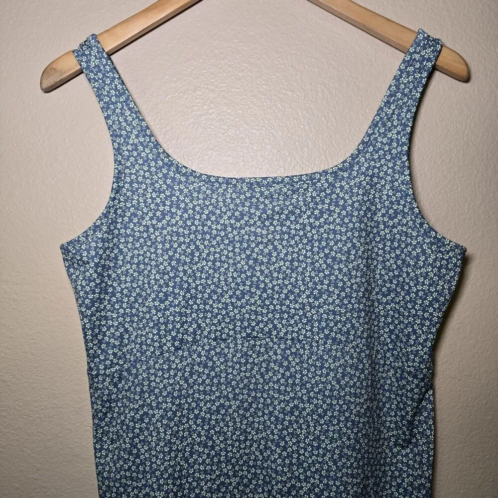 Columbia PFG Dress Womens Large Blue Geo Print Omni-Freeze Cooling/ Summer